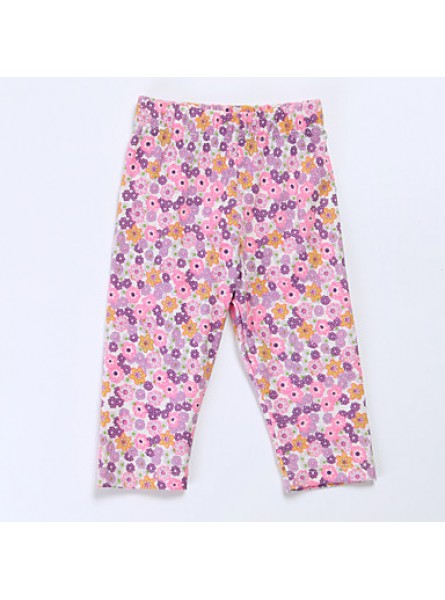 Girl's Green / Red Pants , Floral Cotton Spring / Fall  