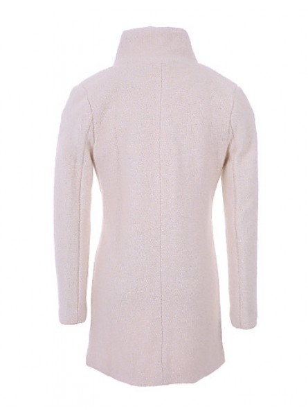 Women's Plus Size Coat,Solid Long Sleeve Winter Beige Thick