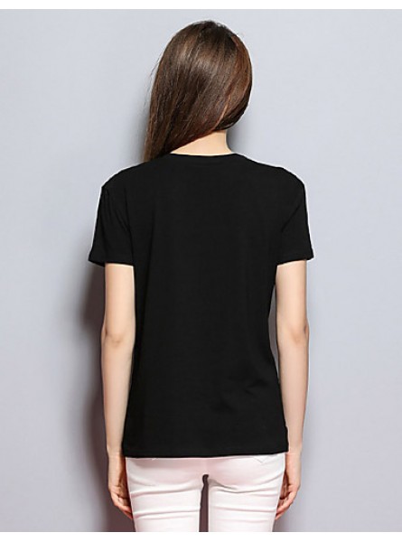 Women's Casual/Daily Simple Spring / Summer T-shirtPrint Round