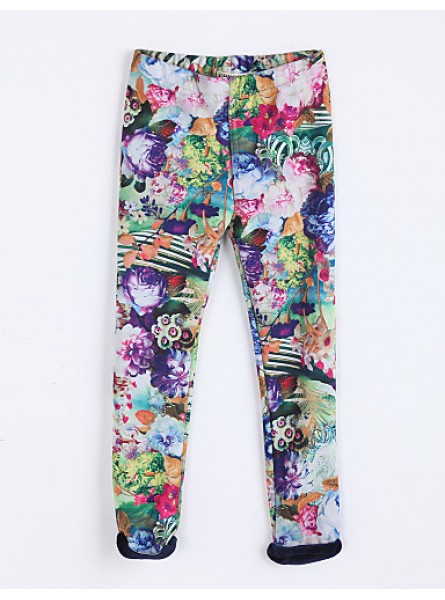 Girl's Casual/Daily Print Pants / LeggingsCotton Fall Purple  