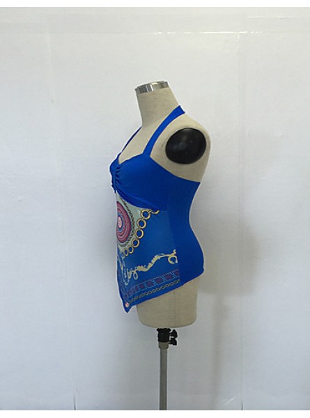 Women's Going out / Casual/Daily Simple Summer / Fall BlousePrint Halter Sleeveless Blue / White / Black