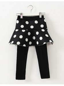 Girl's Casual/Daily Polka Dot Dress / LeggingsCotton / Spandex Winter Black  