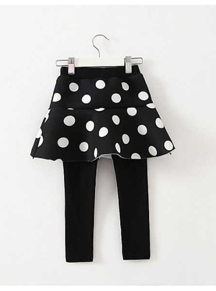 Girl's Casual/Daily Polka Dot Dress / LeggingsCotton / Spandex Winter Black  