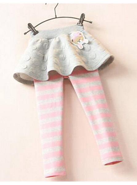 Girl's Casual/Daily Striped Leggings,Cotton Spring / Fall Blue / Pink / Gray  