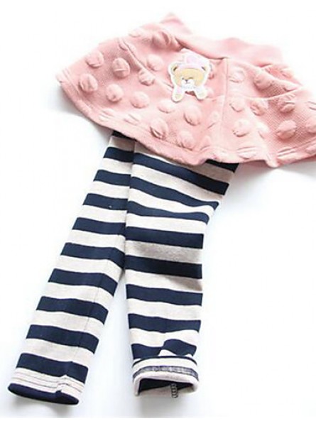 Girl's Casual/Daily Striped Leggings,Cotton Spring / Fall Blue / Pink / Gray  