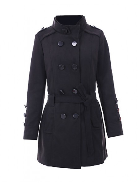 New WomenWoolen Coat Winter Slim Double Breasted Overcoat Winter Coats Long Outerwear for Women