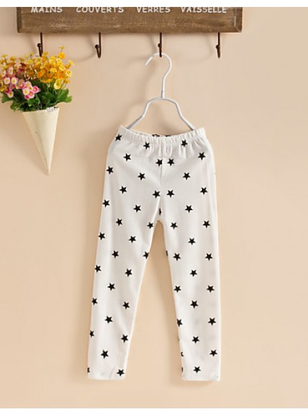 Girl's Cotton Summer Embroider Stars Leggings  