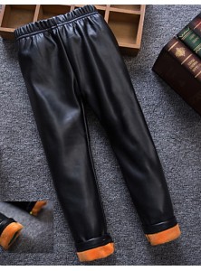 Girl Casual/Daily Solid Pants-PU Winter  