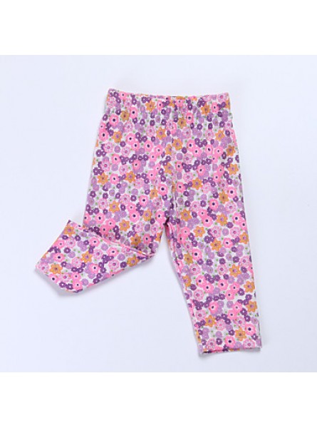 Girl's Green / Red Pants , Floral Cotton Spring / Fall  