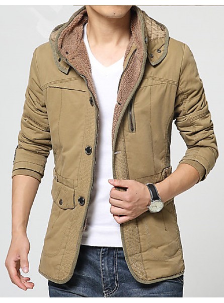 In the spring of 2016, Korean men's thick cotton coats pure hooded cotton male adolescents