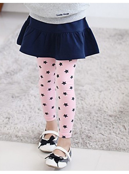 Girl's Cotton Summer Embroider Stars Leggings  