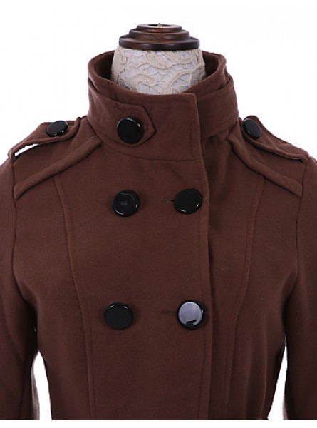 New WomenWoolen Coat Winter Slim Double Breasted Overcoat Winter Coats Long Outerwear for Women