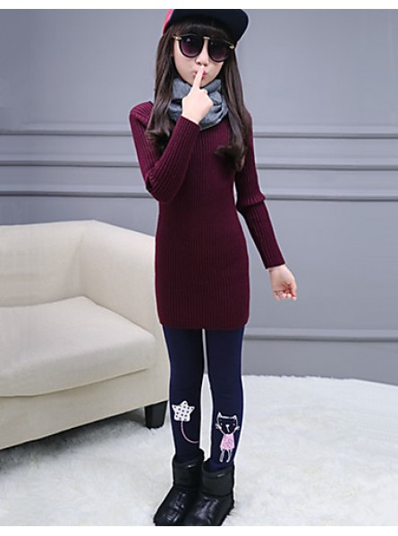 Girl Casual/Daily Solid Pants-Cotton Winter  