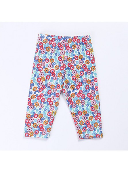 Girl's Green / Red Pants , Floral Cotton Spring / Fall  