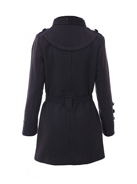 New WomenWoolen Coat Winter Slim Double Breasted Overcoat Winter Coats Long Outerwear for Women